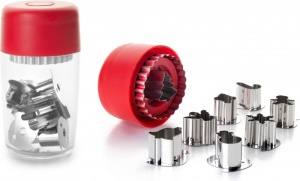 Set de forme pentru prajituri Ibili Linzer Craciun 8 forme inox argintiutransparentrosu
