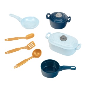 Set de gatit pentru copii Theo Klein, 5 piese, design modern, din plastic, pentru varsta 2 - Img 4