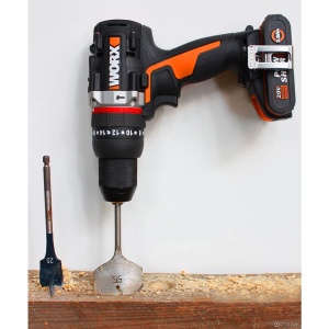 Set de gaurit combinat cu acumulator WORX NITRO WX352 20V - motor fara perii - pentru insurubare, gaurire si gaurire cu percutie - 60Nm - cutie de viteze cu 2 trepte si lumina LED - incl. baterii 2x20V 2Ah si incarcator rapid 2A - Img 2