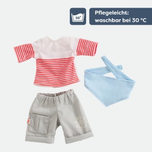 Set de imbracaminte pentru papusi HABA AHOI, 3 piese, maritim, 30 cm - Img 4
