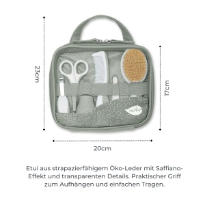 Set de ingrijire pentru bebelusi Nuvita 1146, BPA-free, culoare Sage Green, ideal pentru calatorii - Img 3