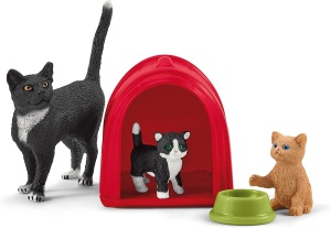 Set de joaca cu animale Schleich Farm World - 15 piese, inclusiv pisici si arbore de zgariere - Img 8