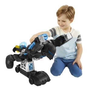 Set de joaca Fisher-Price Imaginext DC Super Prieteni Bat-Tech Batbot, 2-in-1, cu lumini si sunete