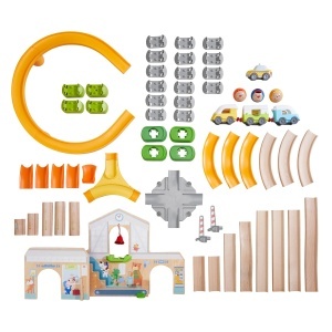 Set de joaca HABA Kullerbu 306745 Gara 59 piese pentru copii 2 ani - Img 4