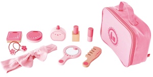 Set de joaca Hape Beauty Kollektion 10 piese accesorii din lemn si textil roz - Img 2
