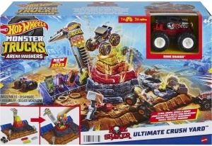 Set de Joaca Hot Wheels Monster Trucks Arena Smashers Bone Shaker, 164, 3 Masini - Img 6