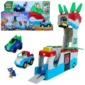 Set de Joaca PAW PATROL Dino Film 2-in-1 cu Chase, 56 cm, cu Sunete si Lumini