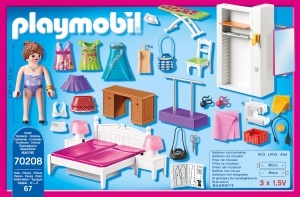 Set de joaca PLAYMOBIL 70208 - Dormitor cu Atelier de Croitorie, 67 piese, colorat - Img 7