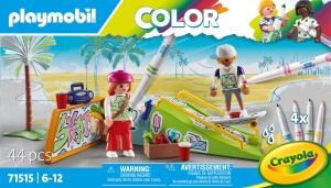 Set de Joaca PLAYMOBIL Color 71515 Skatepark cu 44 de Piese, Stifte Abasabile, 2 Figurine - Img 4