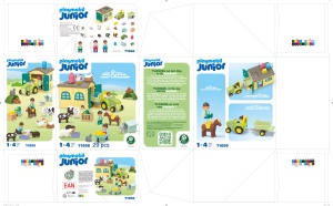 Set de Joaca PLAYMOBIL JUNIOR Ferma cu Tractor si 29 Piese Jucarie Ecologica pentru Copii - Img 7