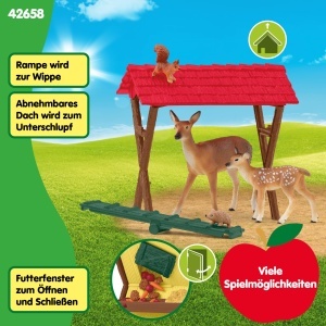 Set de Joaca Schleich Farm World - Futterung der Waldtiere, 39 Piese, pentru Copii de la 3 Ani - Img 4