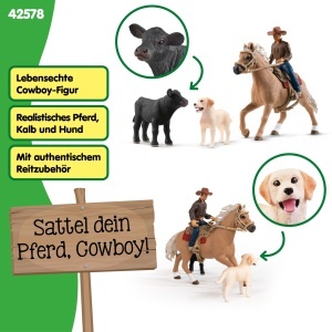 Set de Joaca Schleich Farm World - Westernreiten 42578, 6 Piese, Ideal pentru Copii - Img 4