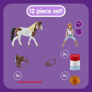 Set de Joaca Schleich Horse Club Hannah cu 13 Piese, Include Cal si Accesorii - Img 2