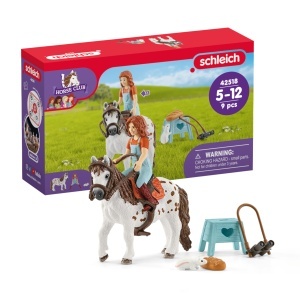 Set de Joaca Schleich Horse Club Mia Spotty, 9 Piese, pentru Copii de la 5 Ani