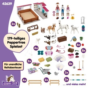 Set de Joaca Schleich Horse Club - Reithalle Peppertree 42639, 179 Piese, pentru Copii de la 5 Ani - Img 6