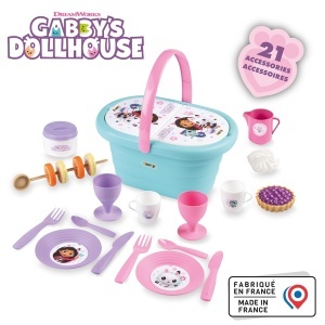 Set de joaca Smoby Gabbys Dollhouse, cos de picnic cu 21 piese, albastru - Img 5