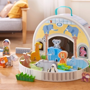Set de Joaca Zoo HABA pentru copii de peste 18 luni, cu figurine din lemn - Img 2