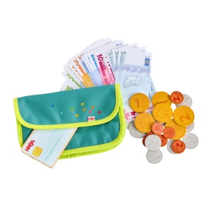 Set de jocuri cu bani HABA 2011830001 - 18 piese, din lemn, pentru copii