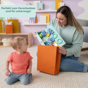 Set de Jucarii pentru Bebei Bright Starts Disney Baby Stitch Tropical Treasures, 4 Piese, Multisenzorial - Img 7