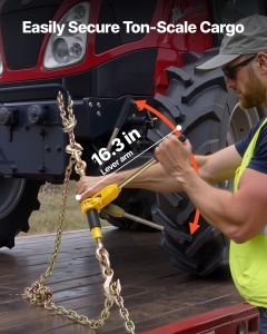 Set de legare cu lant VEVOR, 3,63 T, 3,9m, G80, pentru transport - Img 6