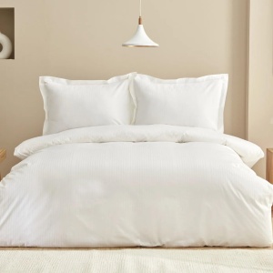 Set de lenjerie de pat Karaca Home Uniq, 100 bumbac satin, 3 piese, alb