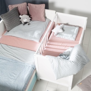 Set de lenjerie pentru patut Babybettwasche Lil Planet, 80 x 80 cm, Bio Bumbac, Hellblau - Img 3