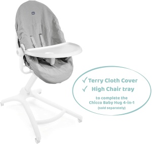Set de masa 4 in 1 Chicco Baby Hug | Numai (tava pentru scaun inalt + husa din panza Terry) - Img 4
