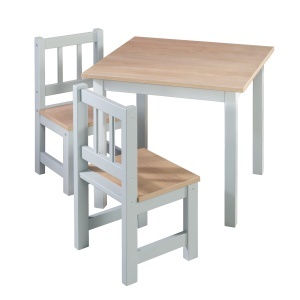 Set de mobilier pentru copii Kindersitzgruppe Woody - 2 scaune si masa, culoare taupe