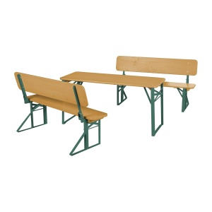 Set de mobilier pentru copii - roba - 3 piese - 2 banci 1 masa - FSC, verdenatural
