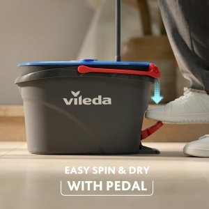 Set de mop Vileda H2PrO cu galeata Separarea 100 a apei proaspete de cele murdare Sistem inovator cu doua rezervoare cu functie de stoarcere Stoarcere - Img 3