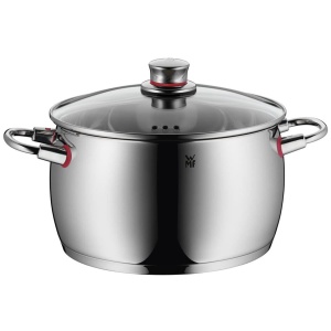 Set de oale cu inductie de calitate WMF 4 piese, set de oale de gatit cu capac de sticla, otel inoxidabil Cromargan lustruit, set de oale cu inductie neacoperite, deschidere cu abur - Img 2
