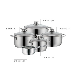 Set de Oale WMF Diadem Plus, 5 piese, inox Cromargan, cu capac din sticla - Img 8