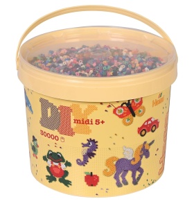 Set de Perle Hama 181-67, 30000 Midi Perle, 22 Culori, pentru Copii de la 5 Ani