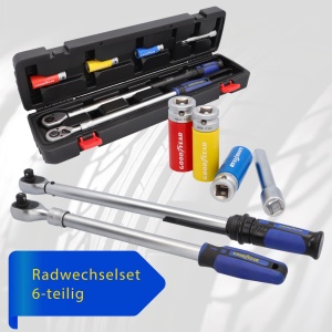 Set de Schimbare Roti Goodyear, 6 piese, Cheie cu Cuplu, Cutie de Depozitare - Img 2