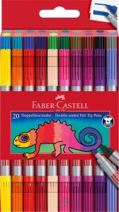 Set de scoala Faber-Castell cu creioane cerate si markere cu doua varfuri - Img 3
