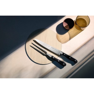 Set de sculptura WMF Top Class Plus 2 piese, fabricat in Germania, 1 cutit forjat, 1 furculita pentru carne, taietura de performanta, otel special cu lama - Img 2