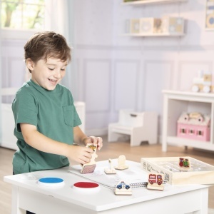 Set de Stampile din Lemn Melissa Doug - 8 Stampile Vehicule, 2 Cerneala, 3 Ani - Img 5