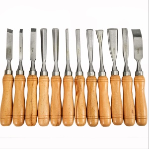 Set de Stechbeitel VEVOR 12 Piese din Otel Inalt Carbon 60CRV cu Manere din Lemn - Img 4
