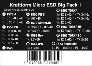 Set de surubelnite Wera Kraftform Micro ESD, 25 piese, pentru electronica - Img 2
