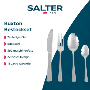 Set de Tacamuri Salter Buxton 24 Piese, Otel Inoxidabil, Design Elegant - Img 2