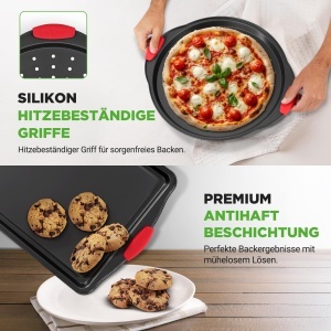 Set de Tavi de Copt NutriChef 10 Piese Antiaderente cu Manere din Silicon - Img 6
