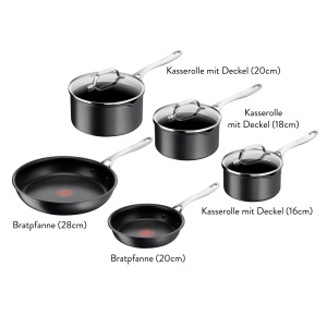 Set de tigai Jamie Oliver by Tefal, 5 piese, inductie, antiaderente, negru - Img 9