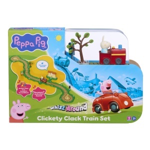 Set de tren Peppa Wutz Whizz-Around cu Rebekka, 6 sine, sunete electronice - Img 1