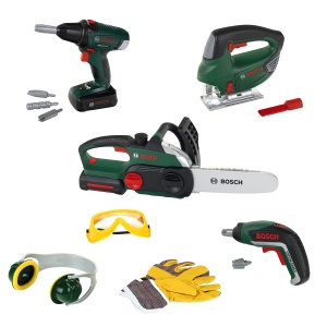Set de unelte de constructie Bosch Theo Klein 8593, cu efecte sonore si luminoase
