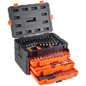 Set de unelte mecanice VEVOR 450 piese, 6.49.512.7 mm, cu cutie de transport