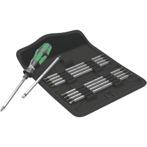 Set de unelte Vario 11 piese Wera cu maner ergonomic si cutie de depozitare
