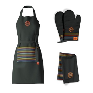 Set de Ustensile de Bucatarie MasterChef - 3 Piese, Negru, 100 Bumbac - Img 1