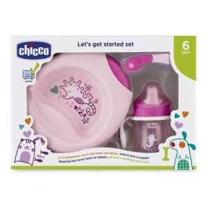 Set de vesela pentru bebelusi Chicco 6 luni farfurie termica cana anti-picurare lingurita ergonomica - Img 2