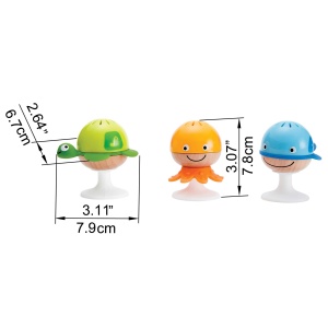 Set de zornaitoare cu ventuza Hape | Trei animale cu elemente de inel de dentitie, broasca testoasa, caracatita si balena | Jucarii educationale de la 0 luni - Img 8