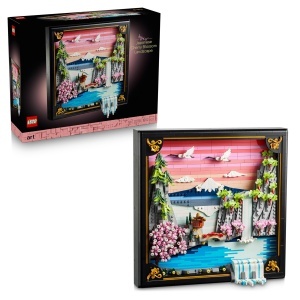 Set DIY LEGO Art Peisaj cu Flori de Cires - 3D, Cadou pentru Adulti, 31218